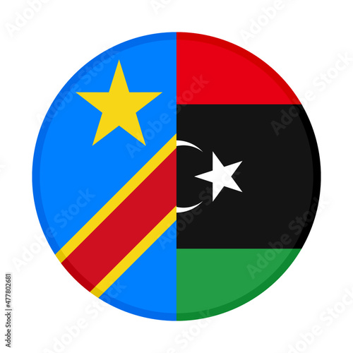 Free Download round icon with dr congo and libya flags. vector illustration isolated on white background - GFXLoad