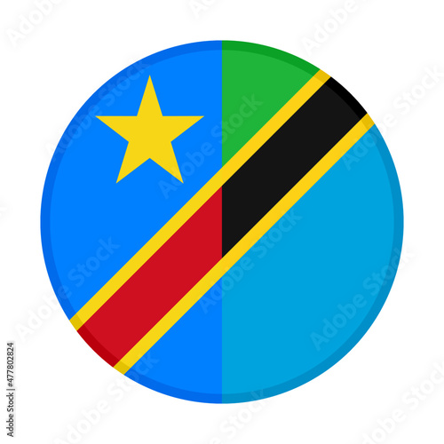 Free Download round icon with dr congo and tanzania flags. vector illustration isolated on white background - GFXLoad