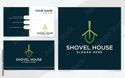 Shovel home logo suitable for company with business card template