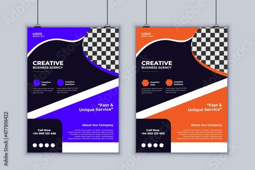 Digital Agency Business Flyer Design. Moder Layout Design. Vector Design Template. Brochure Design