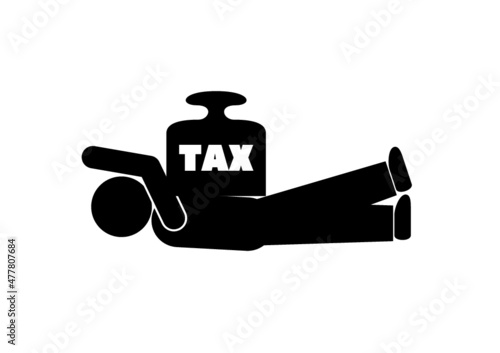 重い税金に潰されるピクトグラム