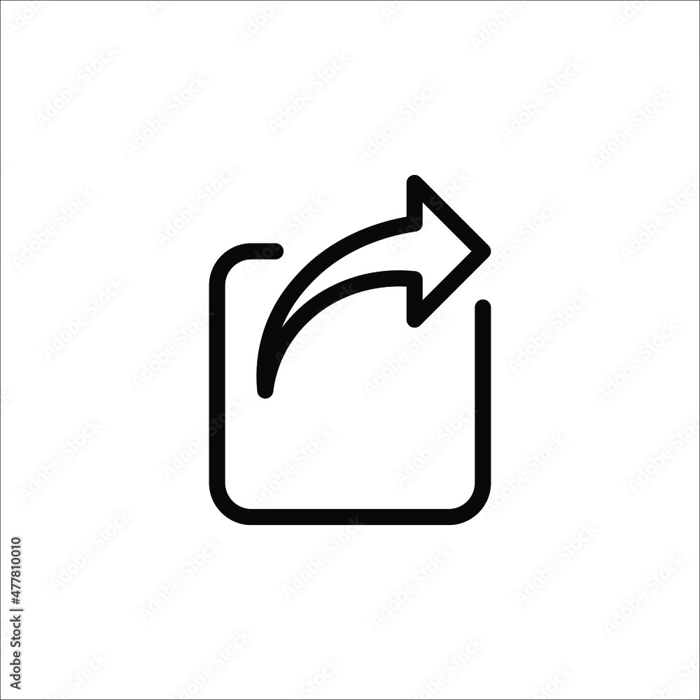 Share icon with square and arrow vector illustration on white background Share icon with square and arrow vector illustration on white background