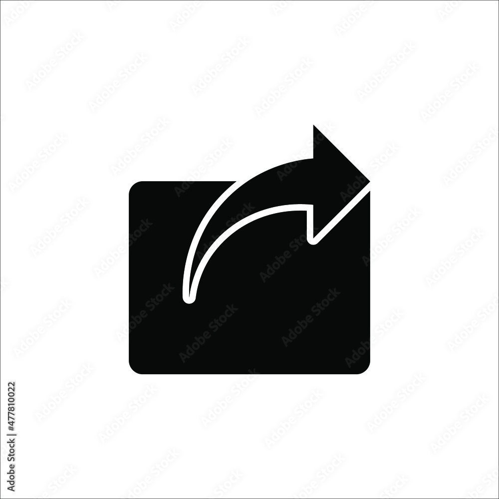 Share icon with square and arrow vector illustration on white background Share icon with square and arrow vector illustration on white background