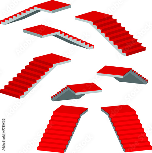 Illustration vector graphic of 3d stairs suitable for home interior design