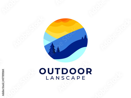 adventure mount summit logo design concept