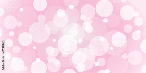Abstract Bokeh defocused light background. Blurry effect pink backdrop. Vector illustration. 