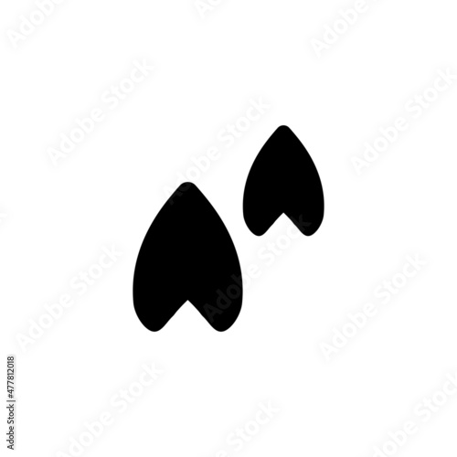 Gazelle paw icon. Simple style animal welfare association poster background symbol. Animal welfare associationlogo design element. Gazelle lover t-shirt printing. Vector for sticker.