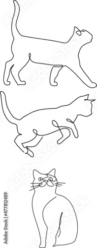 Strichzeichnung Katzen