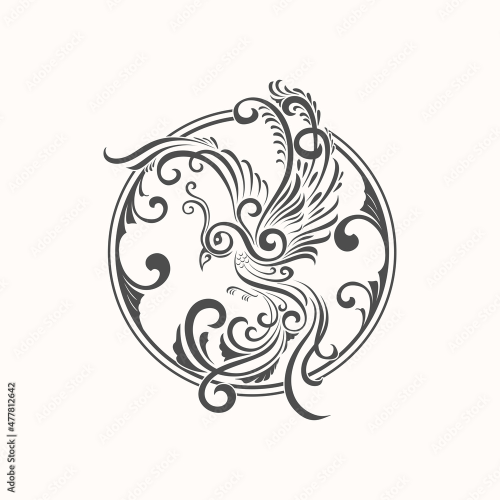 Naklejka premium phoenix logo. abstract phoenix bird element, vector illustration