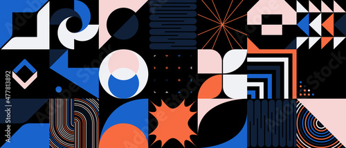 Generative Design Artwork of Abstract Vector Generated Shapes Composition