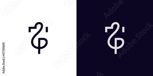 Modern and elegant T&P initials logo design photo