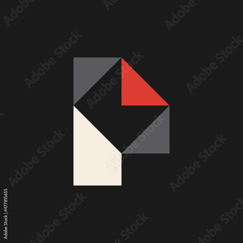 Free Download Letter P logo. Icon design. Template elements. Geometric abstract logos - GFXLoad