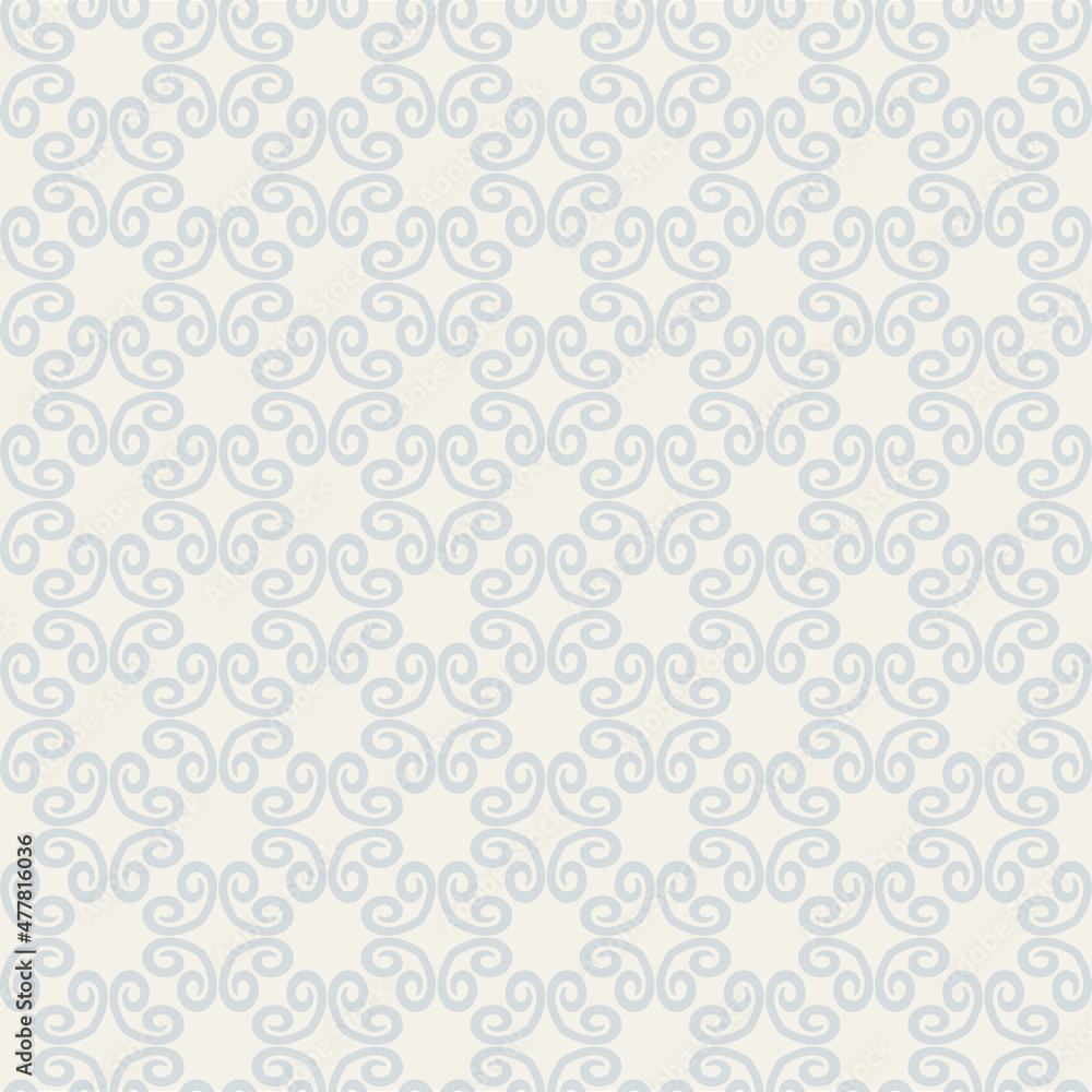 Seamless background with floral ornament on white, vector