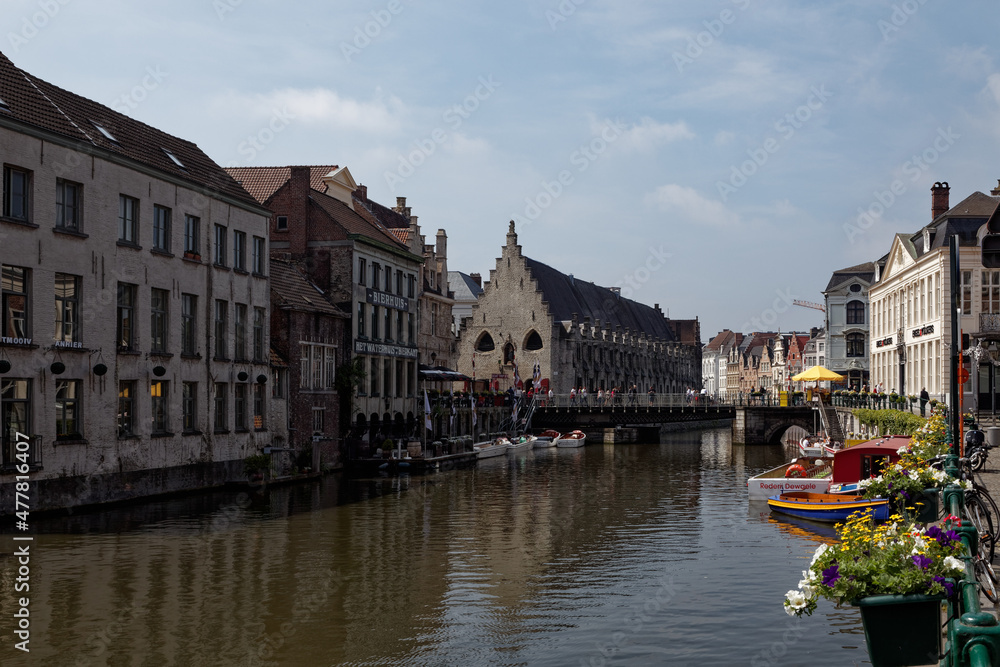 Fototapeta premium Riverside in Ghent, Belgium.