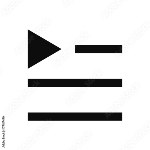 Playlist vector icon isolated on white background