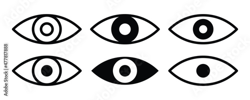 a simple element set of the eyes illustrations. minimalist design in various shapes. a design for web, app, or mobile interface, and element decoration.
