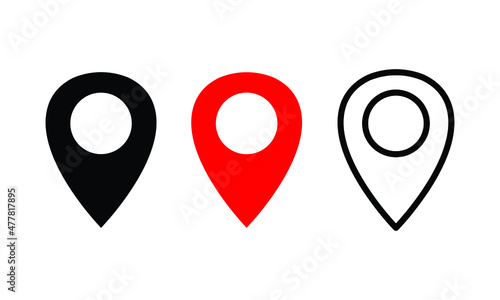a simple element set of location tag illustrations. minimalist design in various shapes. a design for web, app, or mobile interface, and element decoration.
