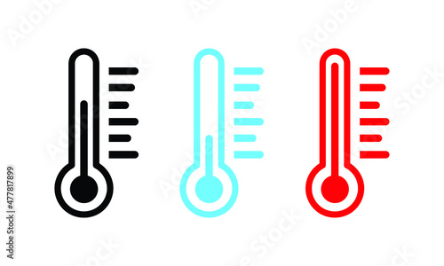 colored thermometer illustrations. a simple drawing of a temperature measurement. a simple element drawing for environmental design.