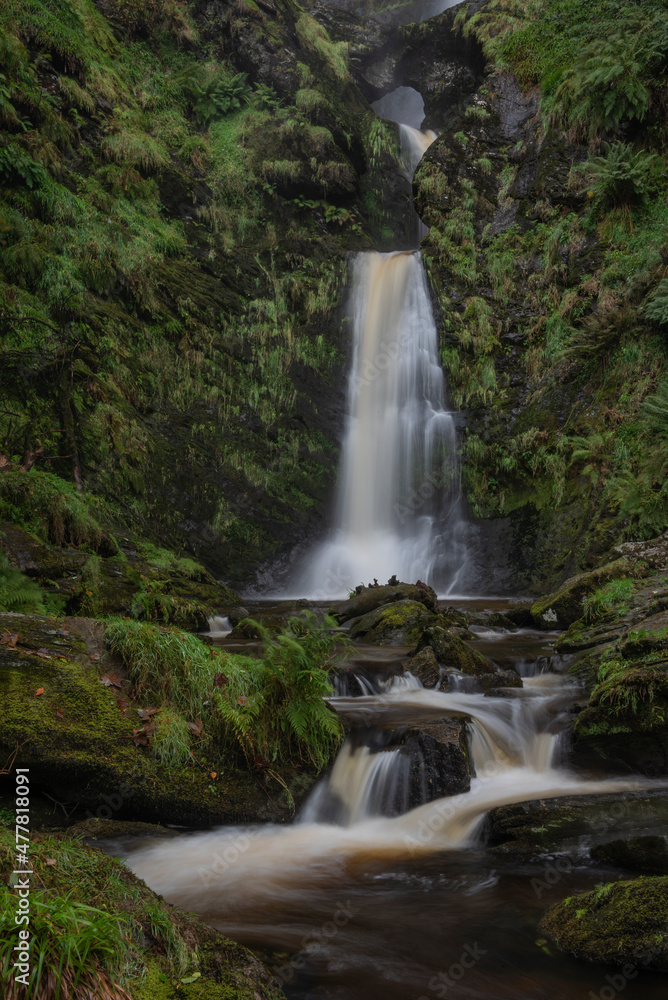 Stunning long exposure landscape early Autumn image of Pistyll Rhaeader waterfall in Wales, the tallest waterfall in UK Stunning long exposure landscape early Autumn image of Pistyll Rhaeader waterfall in Wales, the tallest waterfall in UK