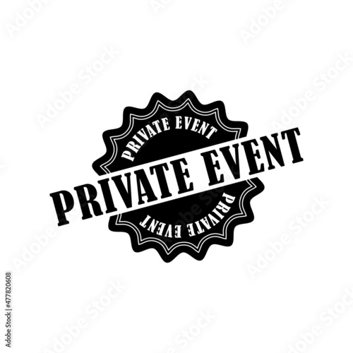 Private event sign icon isolated on white background