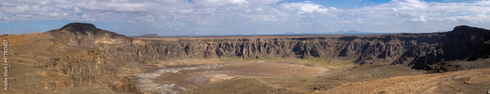 Panoramic view of Al Wahbah Crater (Makla Tamyah), Saudi Arabia