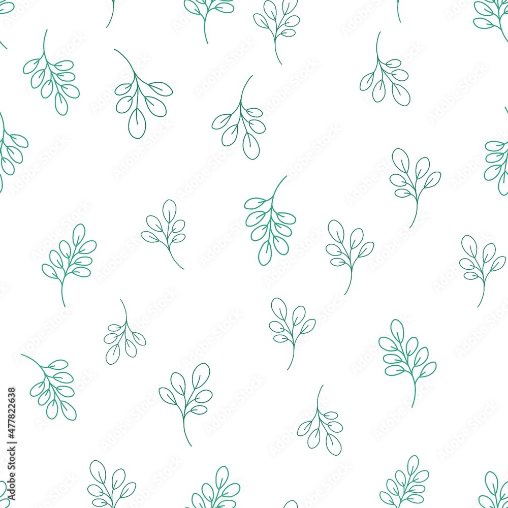 seamless floral pattern, set of leaves seamless floral pattern, set of leaves