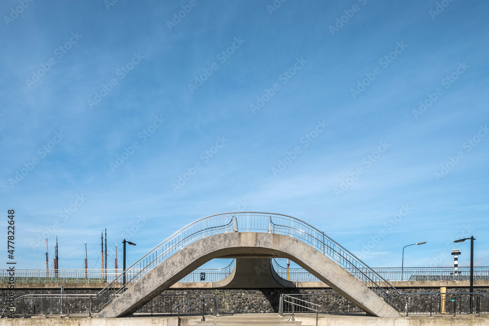 Fototapeta premium Hoge Willemskade in Harlingen, Friesland Province, The Netherlands