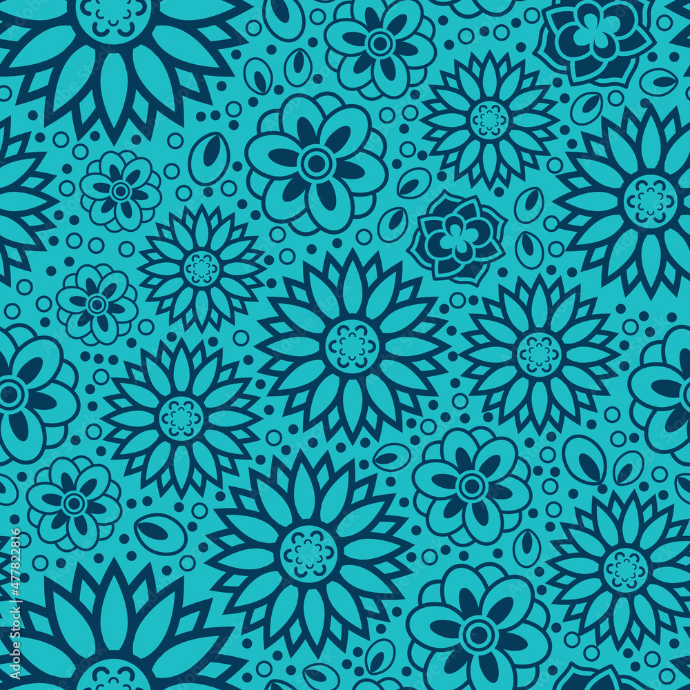 Beautiful and Simple Geometrical Flower Seamless Surface Pattern Design