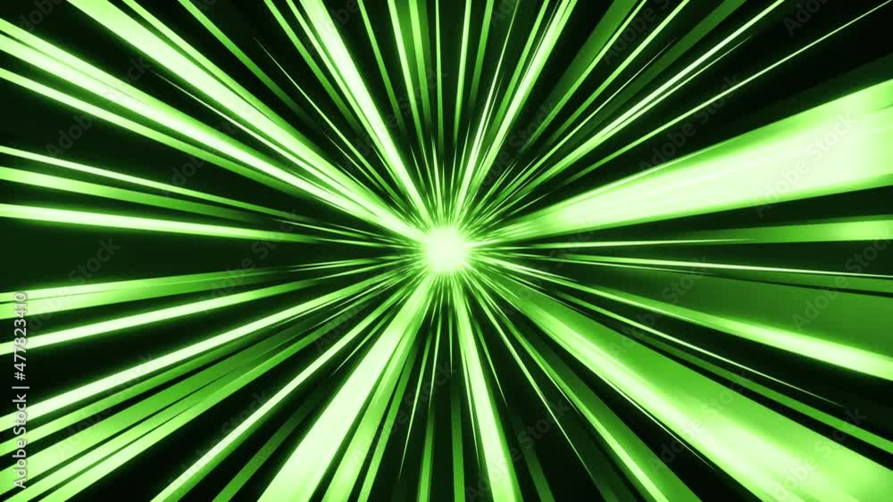 Cartoon Speed Lines Loop Animation. Green Anime Radial Comic Motion Background Cartoon Speed Lines Loop Animation. Green Anime Radial Comic Motion Background
