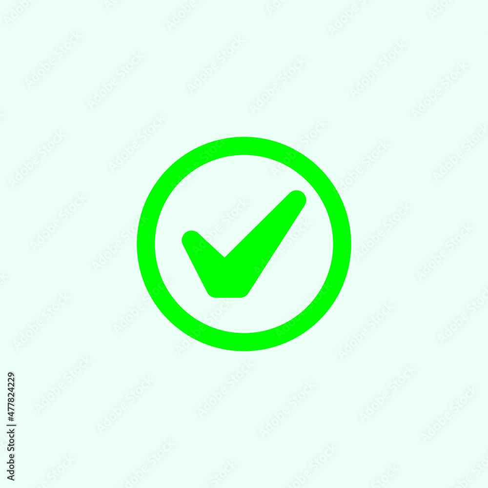 Check mark green line icons. Vector illustration. - Vector Check mark green line icons. Vector illustration. - Vector