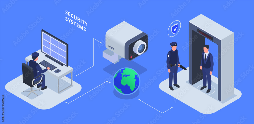 Security Service Isometric Infographic Security Service Isometric Infographic