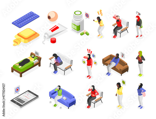 PMS Woman Isometric Set