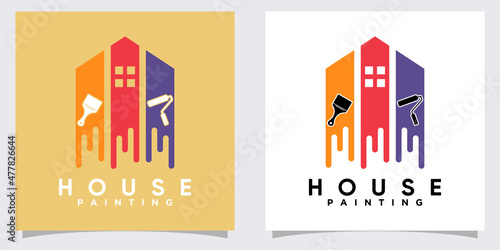 house panting logo design with creative concept