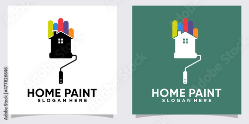 home panting logo design with creative concept