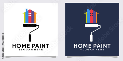 home panting logo design with creative concept