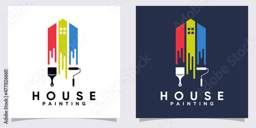 house panting logo design with creative concept