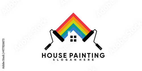 house panting logo design with creative concept