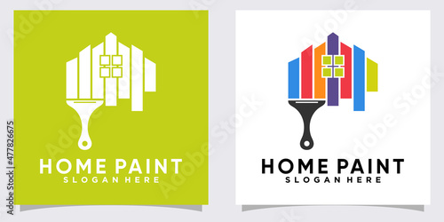 home panting logo design with creative concept