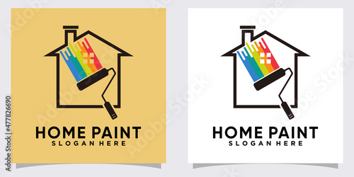 home panting logo design with creative concept