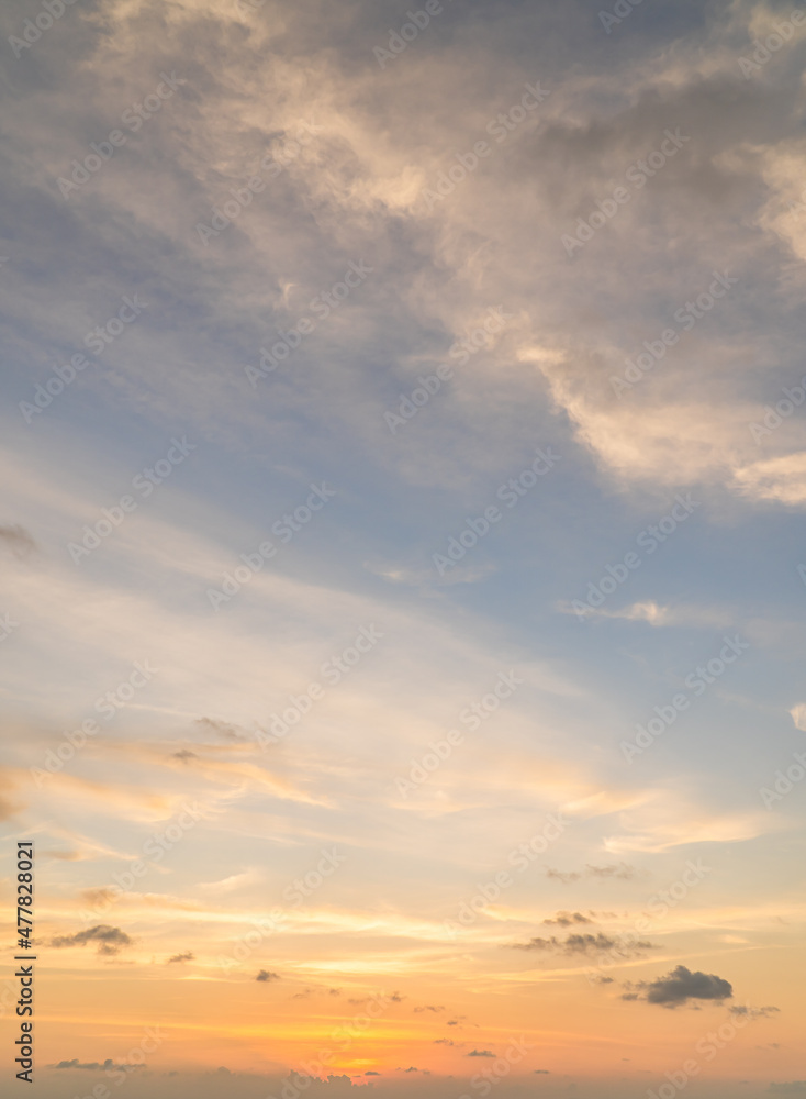 sunset sky vertical over the sea in the evening sunset sky vertical over the sea in the evening