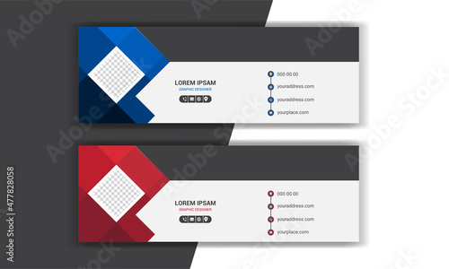 Professional email signature design. Email signature template design. Corporate mail business email signature banner