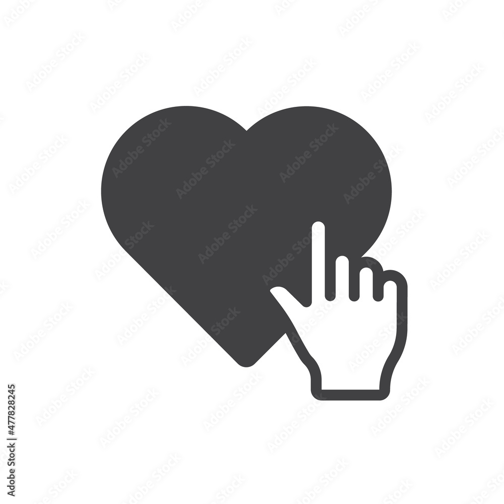 heart like click vector icon isolated on white background. heart like click with hand cursor stock vector illustration for web, mobile app and ui design heart like click vector icon isolated on white background. heart like click with hand cursor stock vector illustration for web, mobile app and ui design