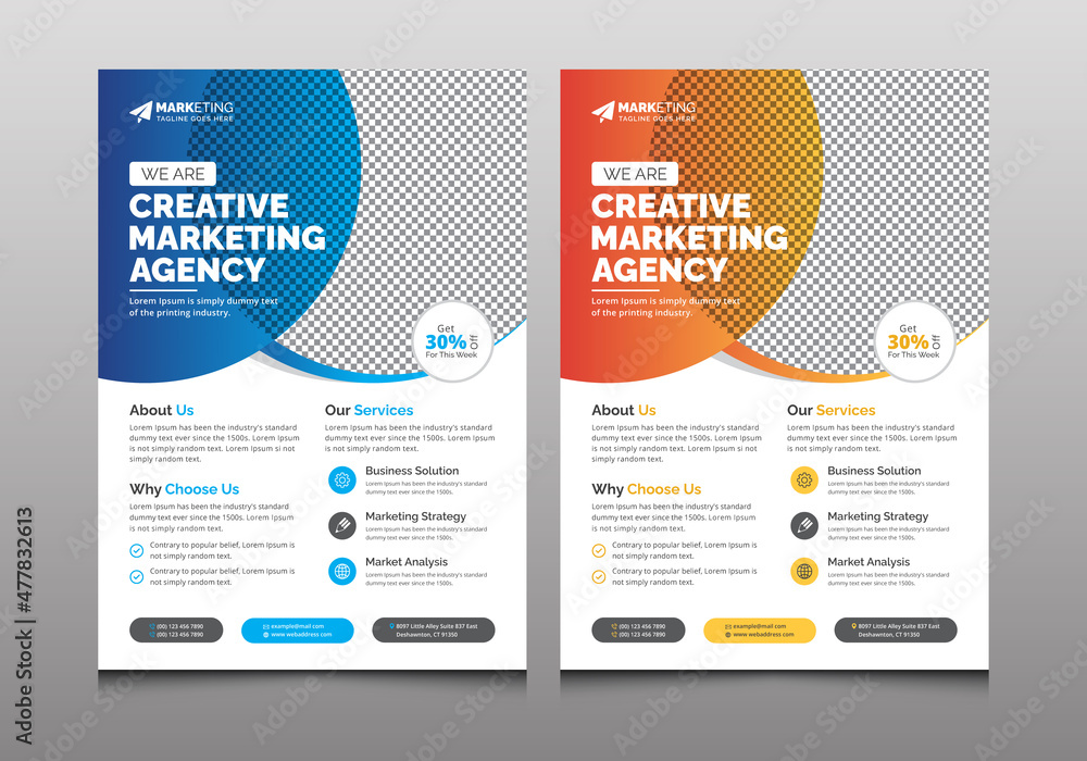 Corporate Flyer Template, Creative Business Leaflet Layout for Marketing, Advertisement, Promotion