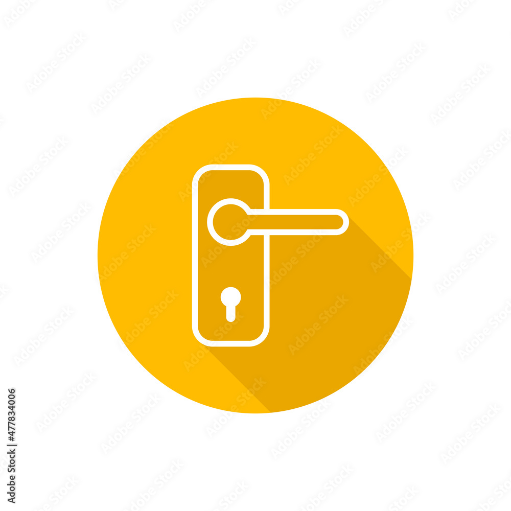 Door handle flat icon with shadow Door handle flat icon with shadow