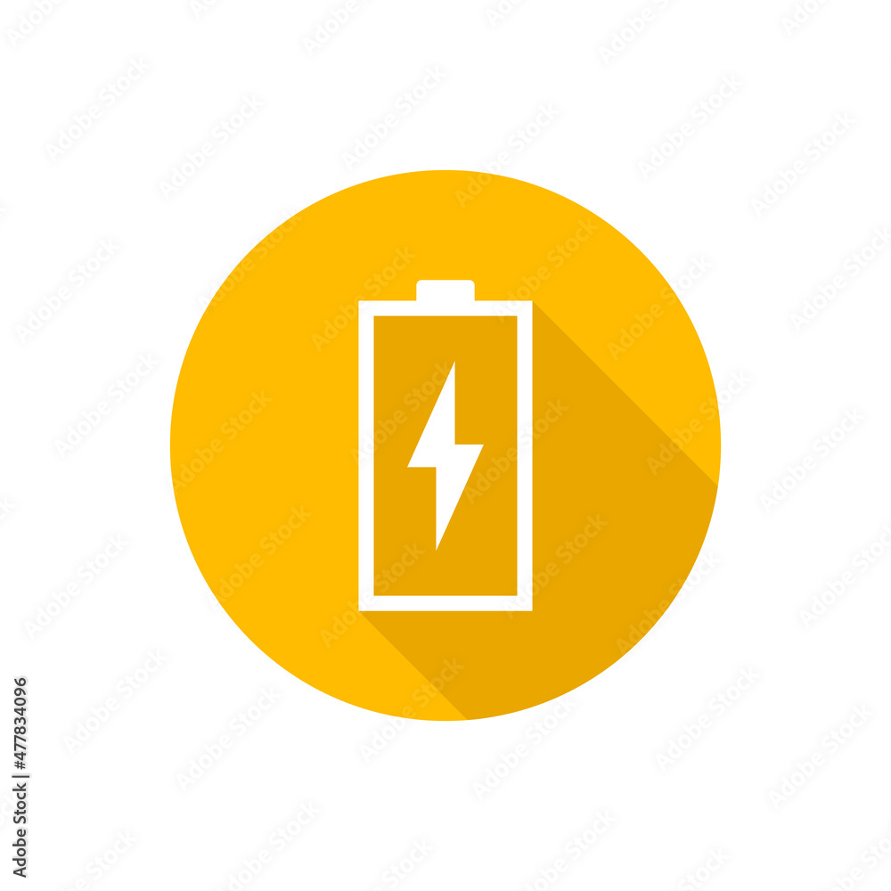 Battery charge flat icon with shadow Battery charge flat icon with shadow