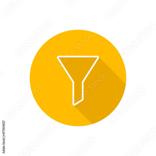 Funnel flat icon with shadow