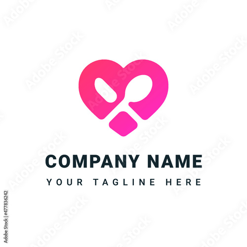 Food service logo, restaurant logo, food logo vector illustration template