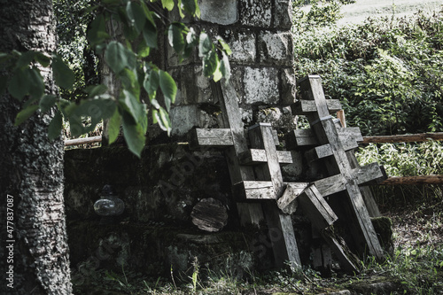 Krzyże w górach Beskid Niski