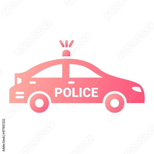 Vector Police car Glyph Gradient Icon Design