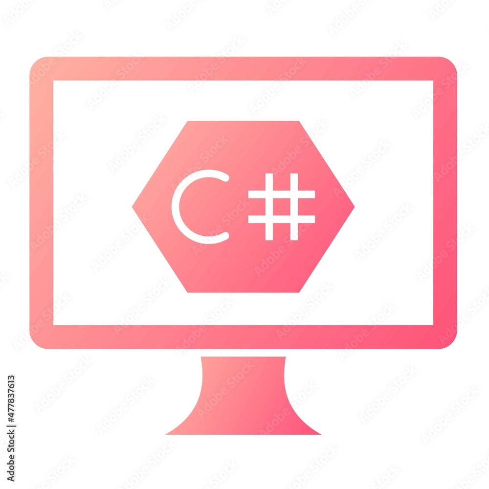 Vector Coding Language Glyph Gradient Icon Design Vector Coding Language Glyph Gradient Icon Design